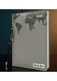 Resim Bk Gift Kişiye Özel İsimli Termo Sert Kapak 2026 Gri Ajanda & Kalem -16, Öğretmenler Günü Hediyesi, Yeni İş Hediyesi 35318 Bk Gift Renkli 