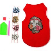 Resim Symbee Köpek Giysisi El Yapımı Pırlanta Desenli Kırmızı M Bedeni 2.5-3.5 Kg Uygun 28x18 Cm IN12 