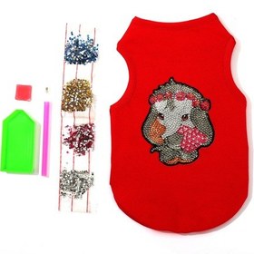 Resim Symbee Köpek Giysisi El Yapımı Pırlanta Desenli Kırmızı M Bedeni 2.5-3.5 Kg Uygun 28x18 Cm IN12 