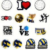 Resim 14 Parça Voleybol Temalı Ayakkabı, Çanta, Bileklik için Charm Seti - Çıkarılabilir Yaratıcı DIY Aksesuarlar - Spor Tutkunları, Doğum Günü, Noel, Sevgililer Günü, Cadılar Bayramı, Karikatür Tasarım, Spor Tutkunu Tatil Partisi Hediyesi için İdeal Hediye 