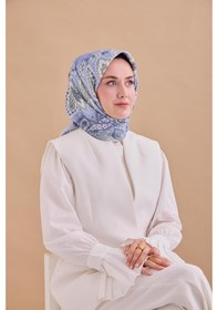 Resim Silk Home Twill İpek Eşarp 11476-13 Mavi Lila, Beyaz, Haki, Mor, Su Yeşili 