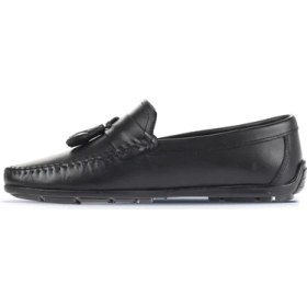 Resim Bueno Shoes Siyah Deri Erkek Loafer 21MA202 
