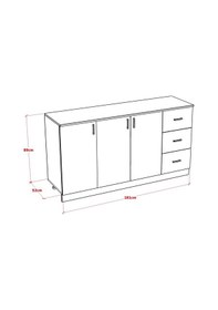 Resim Ride Mutfak Dolabı Alt Modül 180 Cm Çekmeceli Tezgah Dahil Beyaz 