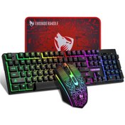 Resim T-wolf T31 104 Tuşlu Aydınlatmalı Oyun Klavyesi Fare Mouse Pad Optik 