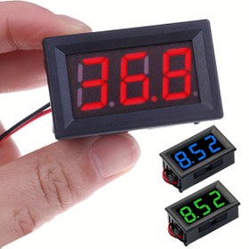 Resim Dijital Mini Voltmetre, 1.42cm LED Ekran Paneli, Kalibre Edilebilir Voltaj Test Cihazı, Pil Monitörü Voltaj Ölçer, 2 Tel, 5-120V DC, 110-130V Çalışma Voltajı, Sert Kablolu Oda Elektrik, Dayanıklı Plastik, Pil Gerektirmez 