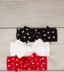 Resim Babygiz El Yapımı Yumuşak Fiyonk Bağlamalı Doğal %100 Pamuklu Penye 3'lü Bebek Çocuk Kız Bandana Seti 