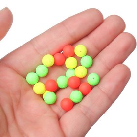 Resim 100 adet Canlı Köpük Topu Boncukları - Renkli Balıkçılık Yüzerleri ve Taban Rulmanları, Yüksek Yoğunluklu Köpük Malzemesi, Taze ve Tuzlu Su Balıkçılığı Aletleri için İdeal, Balıkçılık Aksesuarları 