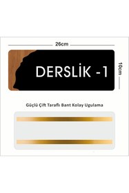 Resim zafrakreklam Ofis -Kapı İsimliği, Yönlendirme levhası 26X10Cm - DERSLİK 1 