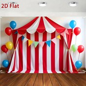 Resim 2D Düz Pankart, 1 Adet Karnaval Arka Plan Kumaşı, Kırmızı & Beyaz Çizgili Karnaval Pankartı Mavi, Sarı ve Yeşil Balon Desenli, Karnaval Partileri, Doğum Günleri, Düğünler ve Canlı Yayın Dekorasyonları İçin İdeal 