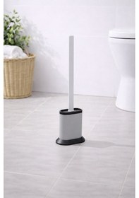 Resim Silikon Tuvalet Fırçası Pratik Silikon Wc Klozet Fırçası Oval Gri S-210 Gri 