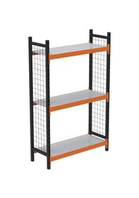 Resim 3 Katlı Duble Dekoratif Midi Rack - Ekonomik Depo,arşiv, Kiler Rafı Siyah-turuncu-46x150 Cm-100 Cm Çok Renkli 