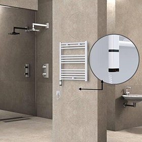 Resim Haiti Elektrikli Havlupan 600x700 Düz Beyaz Parlak (OneD On/Off) Sol 300 Watt 