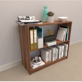 Resim Rafkestir Alina Suntalam Kitaplık Ufak Boy Hareli Ceviz (Mat) 