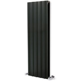 Resim 900mm X 395mmYüksek Isı Kapasiteli Dekoratif Lilac Dikey Aluminyum Radyatör Antrasit 