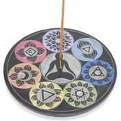 Resim PERİBOİA Obsidian Taşı 7 Çakra (Chakra) Tasarımı Tütsülük 