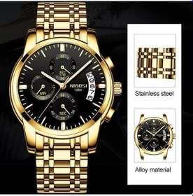 Resim Besthome1 Nıbosı 2353 Erkekler Spor Kuvars Saati, 3 Gözlü 6 İğneli, Gümüş Mavi Çelik Renkli Çok Renkli 