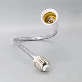 Resim Vwin Lamba / Duy Uzatma 30 cm Metal 360 Derece Esnek Bükülebilir E27 To E27 