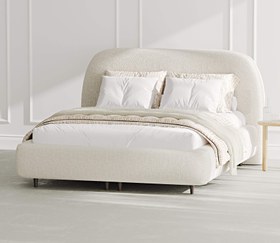 Resim Klem Çift Kişilik Bazalı Karyola 160x200 - Bukle - Deniz Köpüğü / Açık 