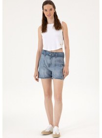 Resim U.s. Polo Assn. Kadın Açık Mavi Şort Jean 50304336-dn0021 Lıght Blue 