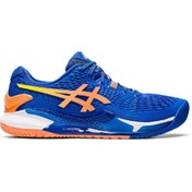 Resim Asics Gel Resolution 9 Mavi Turuncu Erkek Tenis Ayakkabısı 