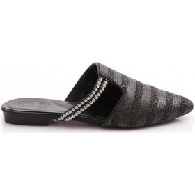 Resim Dgn Pm386-k566 Kadin Taş Süslemeli Terlik PM386-K566-1211-R1594 Siyah 