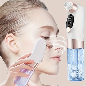 Resim USB Şarj Edilebilir Yüz Temizleyici - Taşınabilir Gözenek Temizleyici Dijital Ekran ile, Erkekler ve Kadınlar için Nazik ve Güvenli Peeling, Derin Temizlik Cilt Bakımı Rutini için Usb-Powered Işık Bej Bakım Aracı, Şık Tasarım, Dayanıklı Plastik 