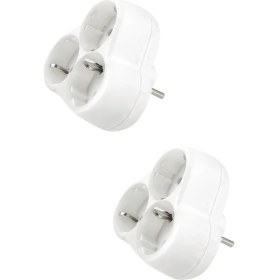 Resim Viko 2 Adet Beyaz 3'lü Topraklı Yonca Fiş-Priz 