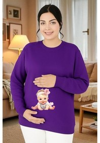 Resim Benroma Baskılı Hamile Sweatshırt 