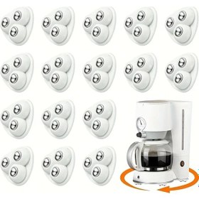 Resim Dashanshop 16lı Siyah Mini Yapışkanlı Tekerlekler 360 Derece Döner Mutfak Ve Ev İçin 