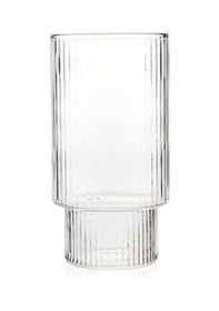 Resim Tohanaa Çizgili Cam Bardak - 380 Ml Renkli 