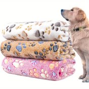 Resim 1/3 adet, Süper Yumuşak ve Kabarık Evcil Hayvan Battaniyesi, Yüksek Kaliteli Peluş Battaniye Köpekler, Yavrular, Kediler için, Pençe Kahverengi/Pembe/Beyaz 
