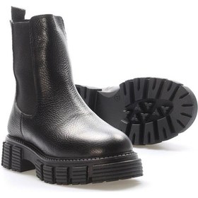 Resim Hakiki Deri Kürklü Kadın Klasik Bot 710kza6007 Siyah Floter 