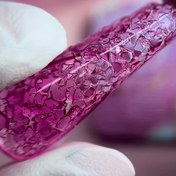 Resim 1 Adet Kar Çiçeği Gül Yılan 3D Akrilik / Tırnak Sanat Kalibresini - Parılak Pembe Kristal Kesim Desen, DIY Manicure ve Pedisür için Öncedan Kazımaya Hazır Şablonlu Tezgah Teması, İlk Keşifler & Professioneller Kolay Uygulama 