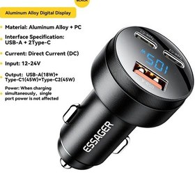 Resim Essager Essager 105w Araç Şarj Cihazı İphone Uyumlu 15/14 Pro Macbook Usb A/c Hızlı Şarj Huawei Xiaomi Samsung Uyumlu Oppo Evrenseldistribütör Garantili 