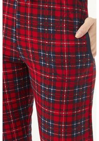 Resim Lüx Polar Cepli Kışlık Kadın Pijama Altı Tek Alt Ra1 Kırmızı 