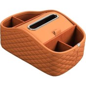 Resim Rogfer Kedi Malzemeleri Deri Saklama Kutusu Araba Bölünmüş Kağıt Mendil Kutusu, Renk: Elmas Desenli Kahverengi 