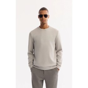 Resim AVVA Erkek Siyah Bisiklet Yaka Pamuklu Bi-Stretch Baskılı Regular Fit Sweatshirt A52Y1215 