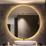 Resim Global Led Mirror 60 cm Yuvarlak Ledli Ayna Banyo Aynası Dekoratif Ayna Boy Ayna Salon Duvar Ayna 