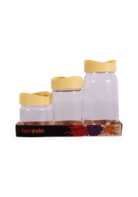 Resim Herevin 149378-482 Kavanoz Seti 3'lü 425-660-1000 Ml Krem 
