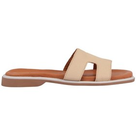 Resim Kadın H Kesimli Düz Taban Hakiki Terlik Napa-1202 Bej 