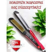 Resim Hassas Isı Ayarlı, Yıpranma Önleyici Seramik Düzleştirici, Siyah Renk 