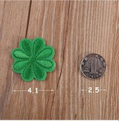 Resim Açık Yeşil 5 Adet Nakış Gipür Motifi Aplike Kumaş Ayçiçeği Yama Açık Yeşil 