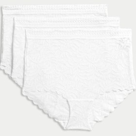 Resim 3'lü Flexifit™ Dantel Full Brief Külot Seti - Beyaz / 16 