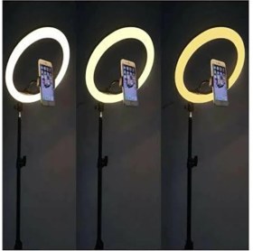 Resim Asfal 10" Halka LED 210 cm Tripodlu Youtuber Video Selfie Stüdyo Makyaj Tiktok Işığı Ring Light 