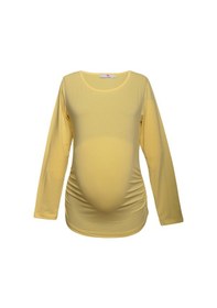 Resim Luvmabelly 2301-2309 Pamuklu Uzun Kollu Hamile T-shirt-sarı 