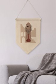 Resim Salon Duvar Dekoru, Pinterest Oda Dekoru, Boho Kanvas Flama Askılı Duvar Örtüsü NO:460 - Renkli - 5 / 21 x 30 