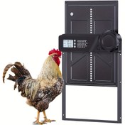 Resim Zamanlayıcı ve LCD Ekranlı Büyük Otomatik Tavuk Kümesi Kapısı - Sıkışma Önleyici, Pil ile Çalışır (3*AA, Dahil Değil) - Çiftçilik ve Şehir Tarımı için İdeal 