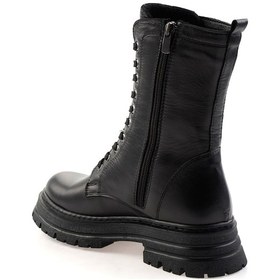 Resim Siyah Hakiki Deri Kadın Bot & Bootie K02462040503 Siyah 
