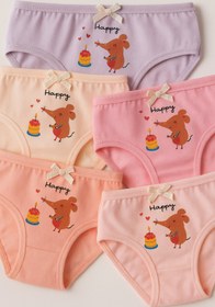 Resim Katia&Bony Kız Çocuk Fil Baskılı 5'li Slip Külot 