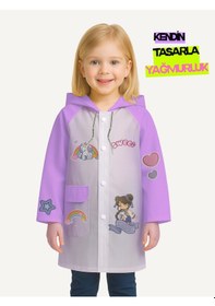 Resim Casabony Lila Kendin Tasarla Kız Çocuk Yağmurluk Lila 